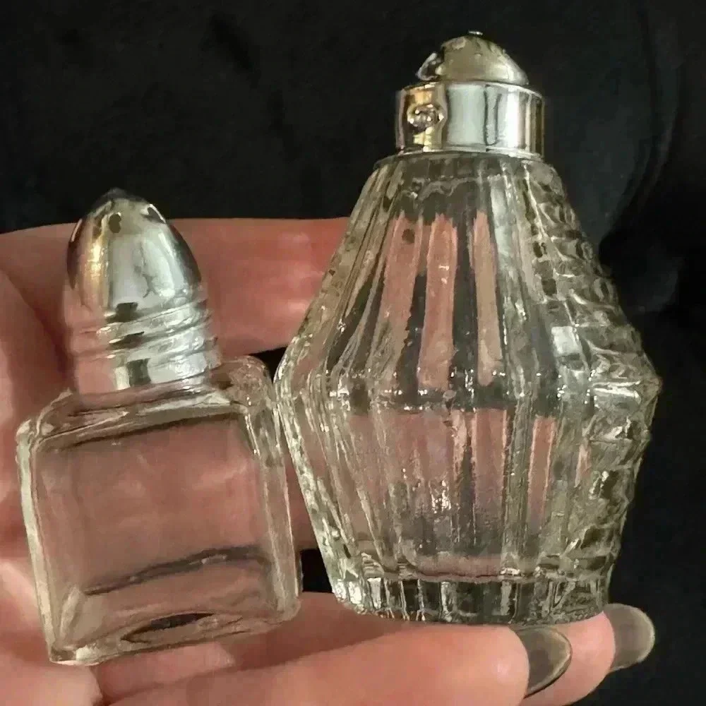 Vintage Glass Salt & Pepper Shaker Set Cottagecore MCM Hostess Gift Set Unique